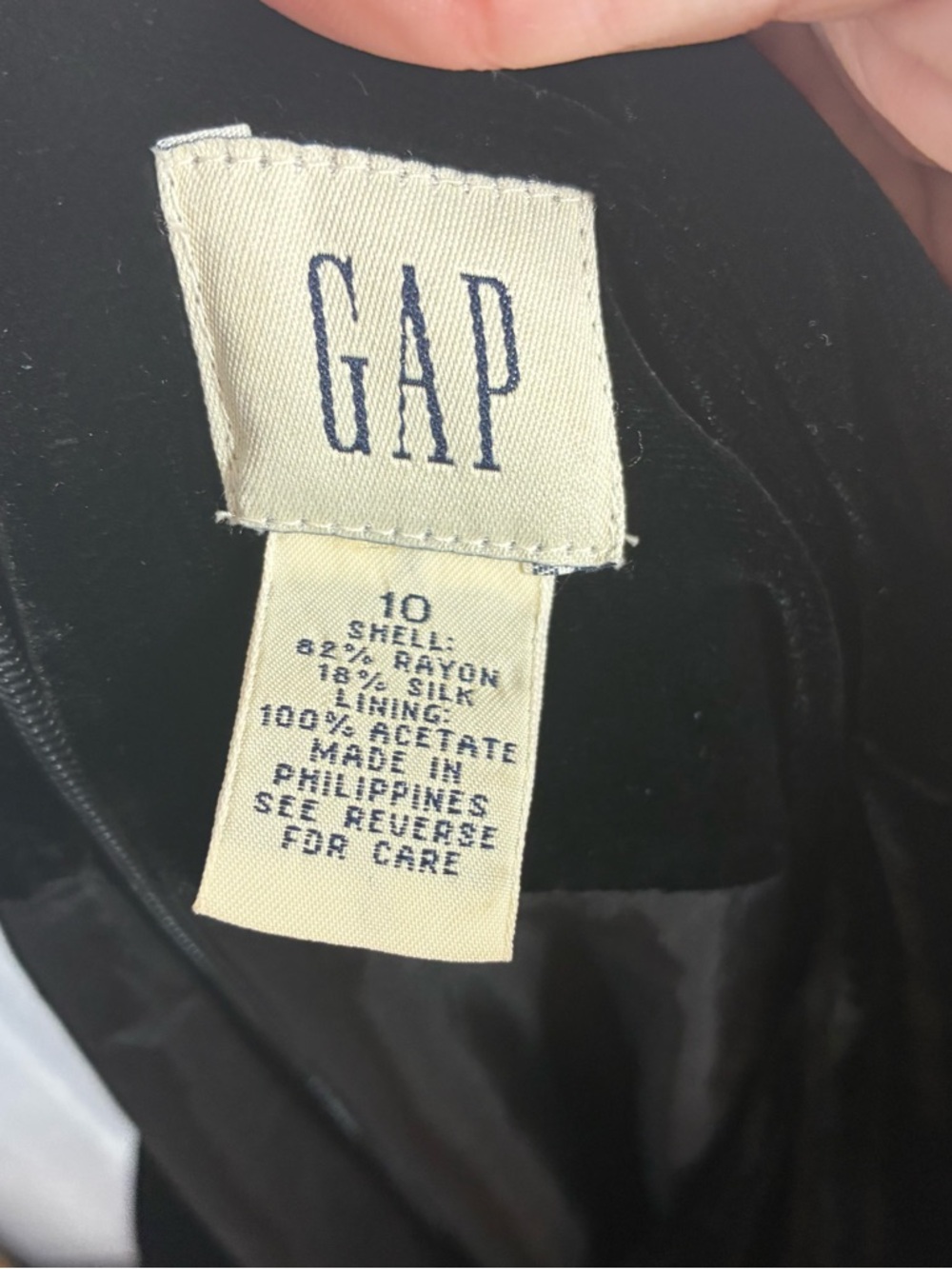 Vintage 90s GAP Crushed Velvet Little Black Minimalist Jumper‎ Dress Sz 10 AS IS - Picture 9 of 9